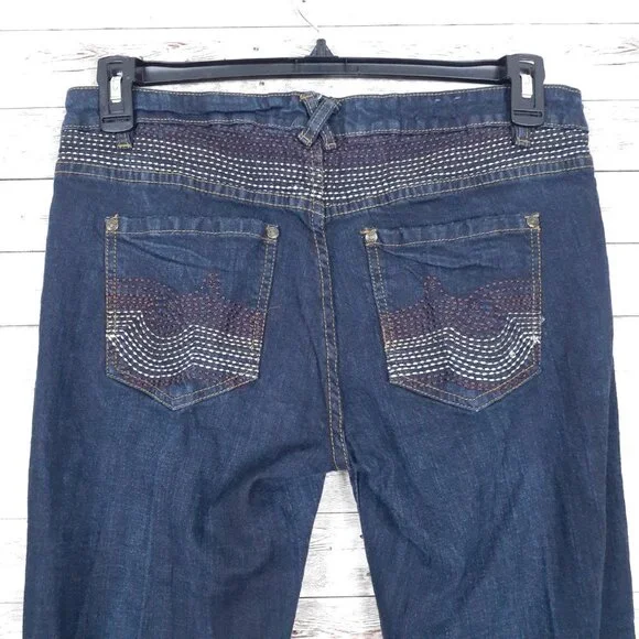 Brooklyn Girl Jeans Sz 11 Flare Embroidered 149A - Picture 3 of 7